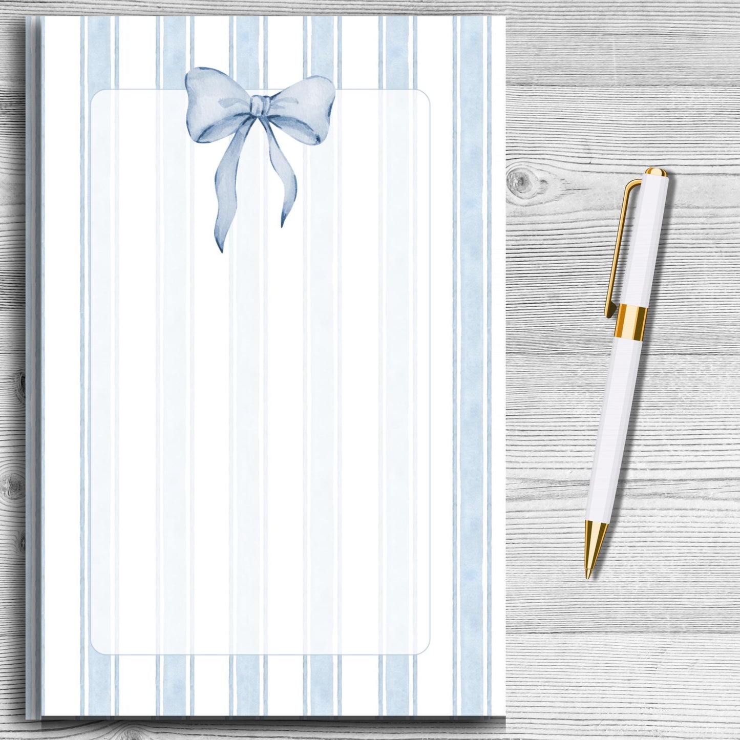 Bow Striped Notepad by The Saltwater Press