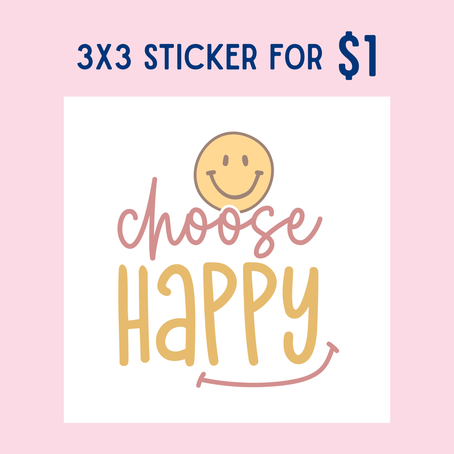 Choose Happy Sticker by The Saltwater Press
