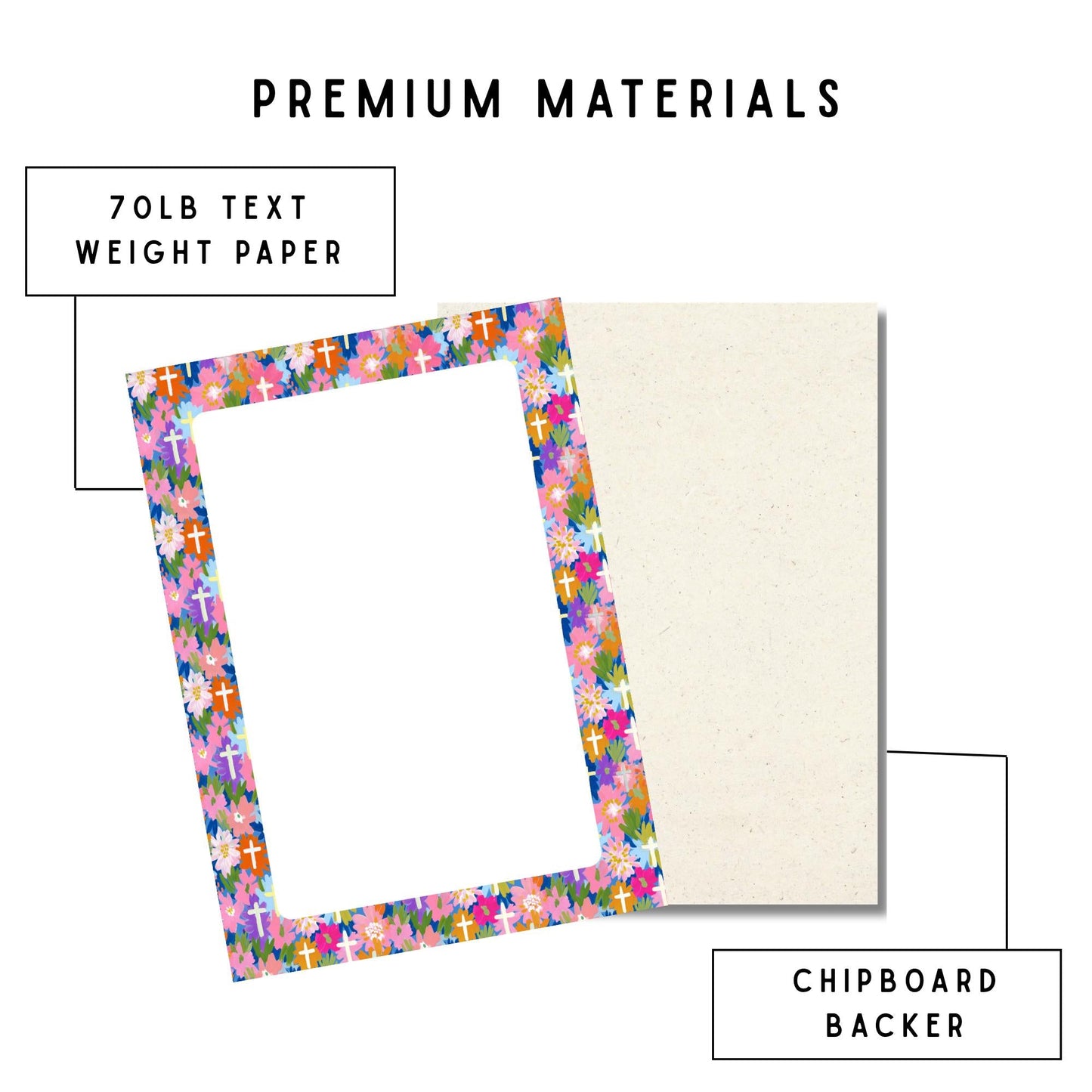 Christian Stationery Paper – Floral Border Faith Themed Writing Sheets by The Saltwater Press