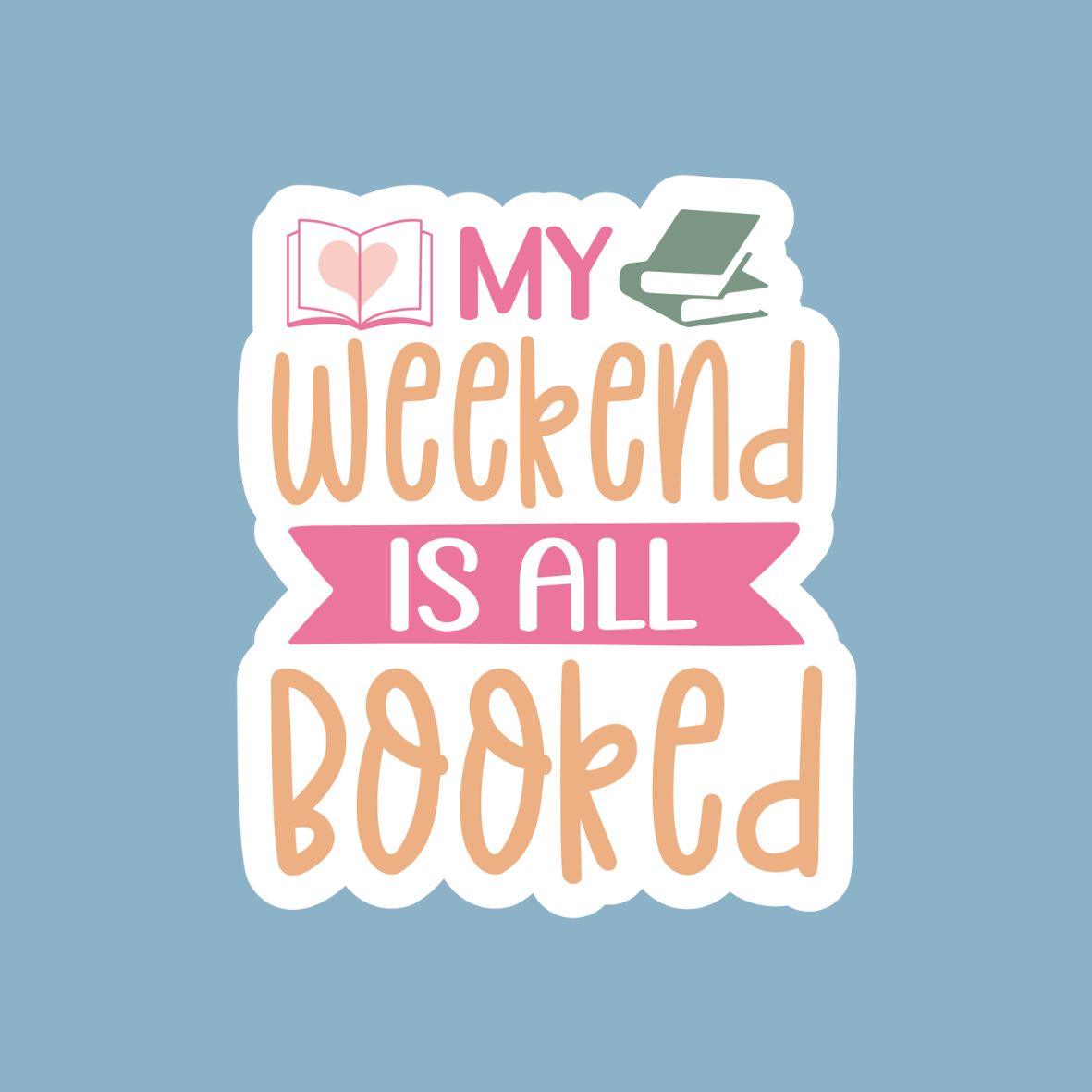 Bookworm Vinyl Sticker by The Saltwater Press