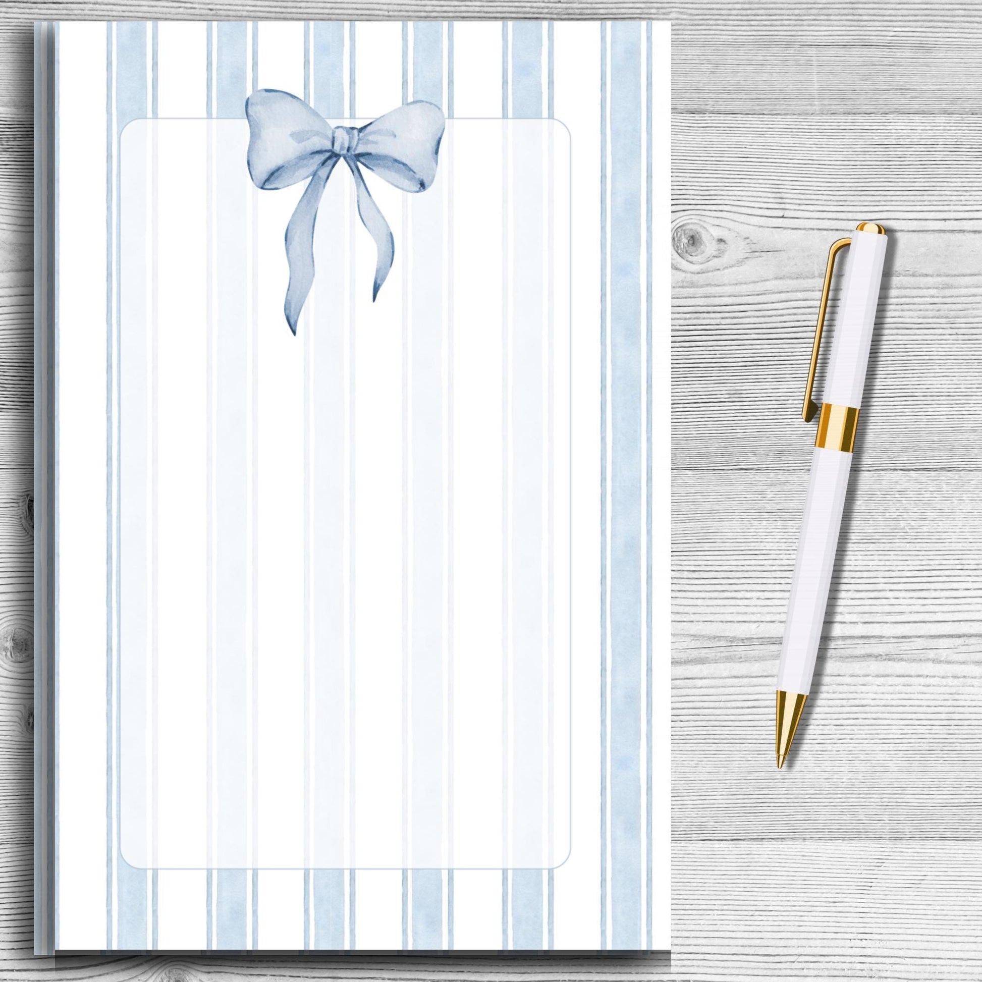 Bow Striped Notepad by The Saltwater Press