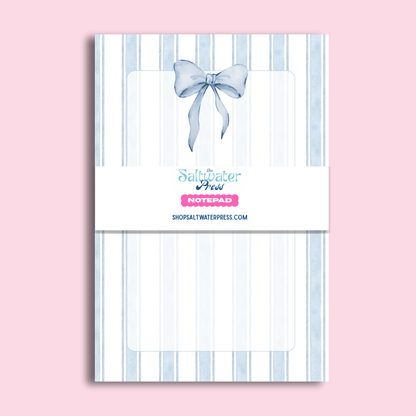 Bow Striped Notepad by The Saltwater Press