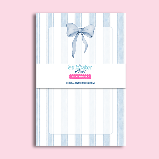 Bow Striped Notepad by The Saltwater Press