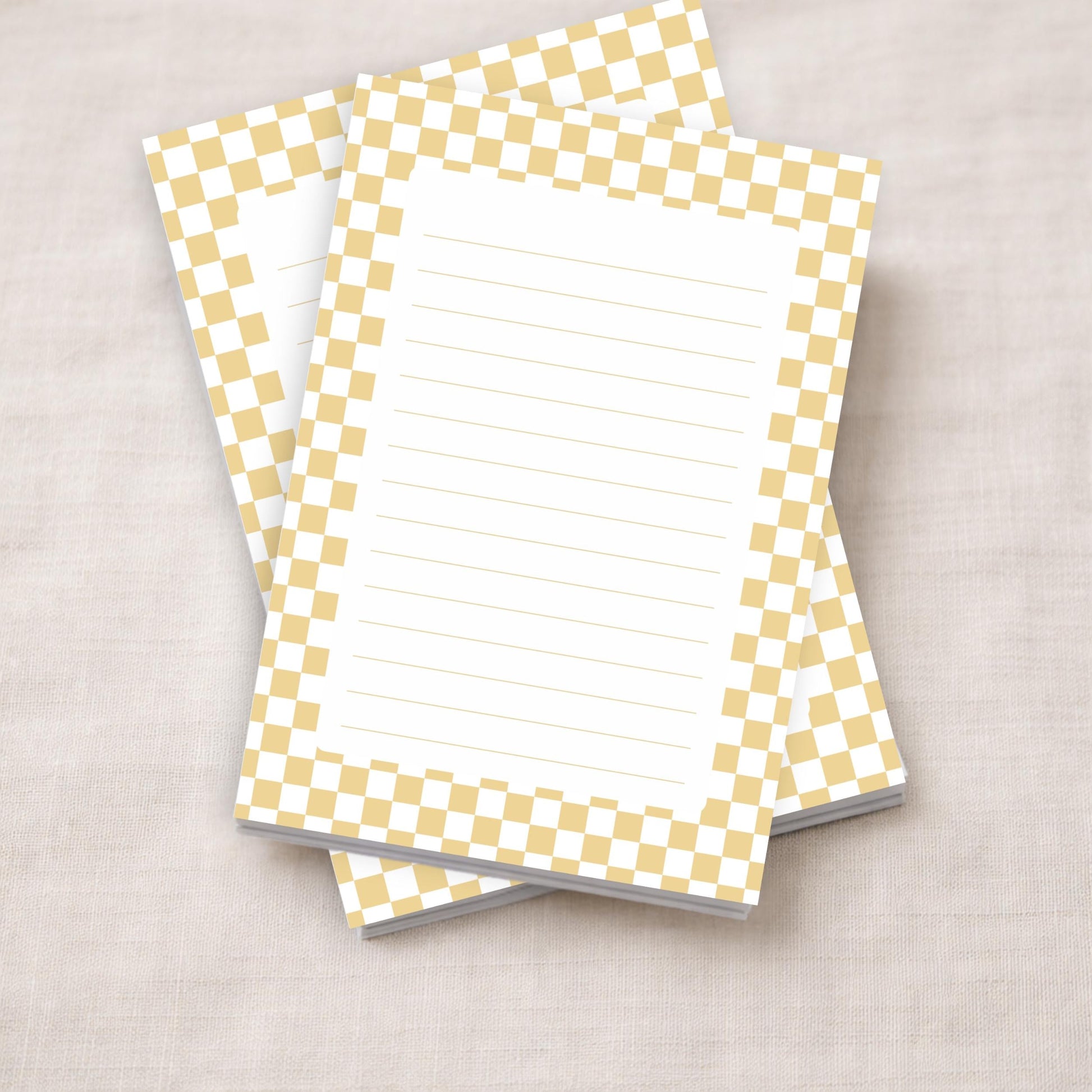 Checkered Memo Pad – 50 Lined Tearoff Sheets Preppy Desk Stationery by The Saltwater Press