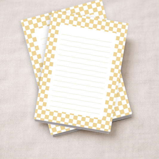 Checkered Memo Pad – 50 Lined Tearoff Sheets Preppy Desk Stationery by The Saltwater Press