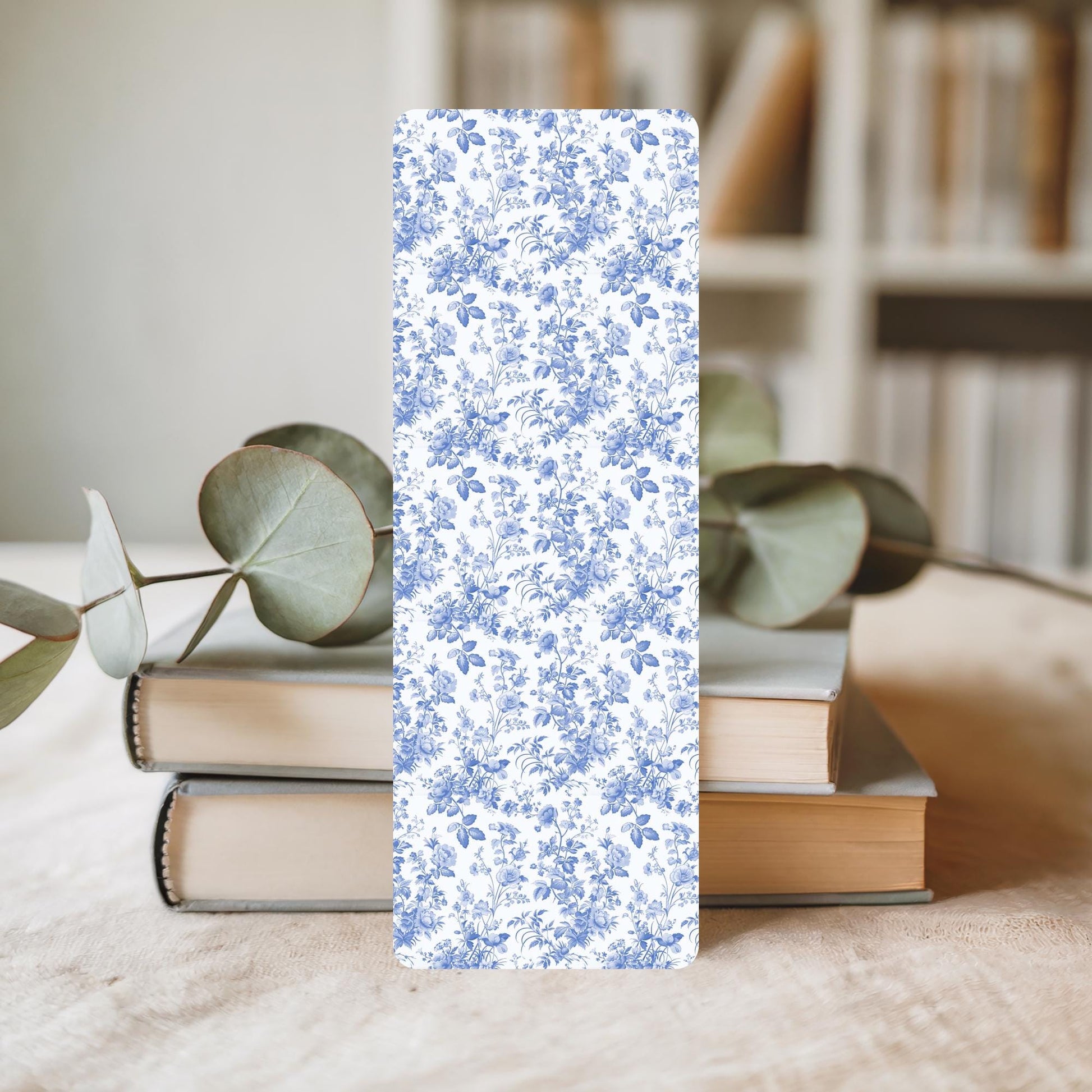 Bookmark Set – Blue White Floral Reading Gift by The Saltwater Press