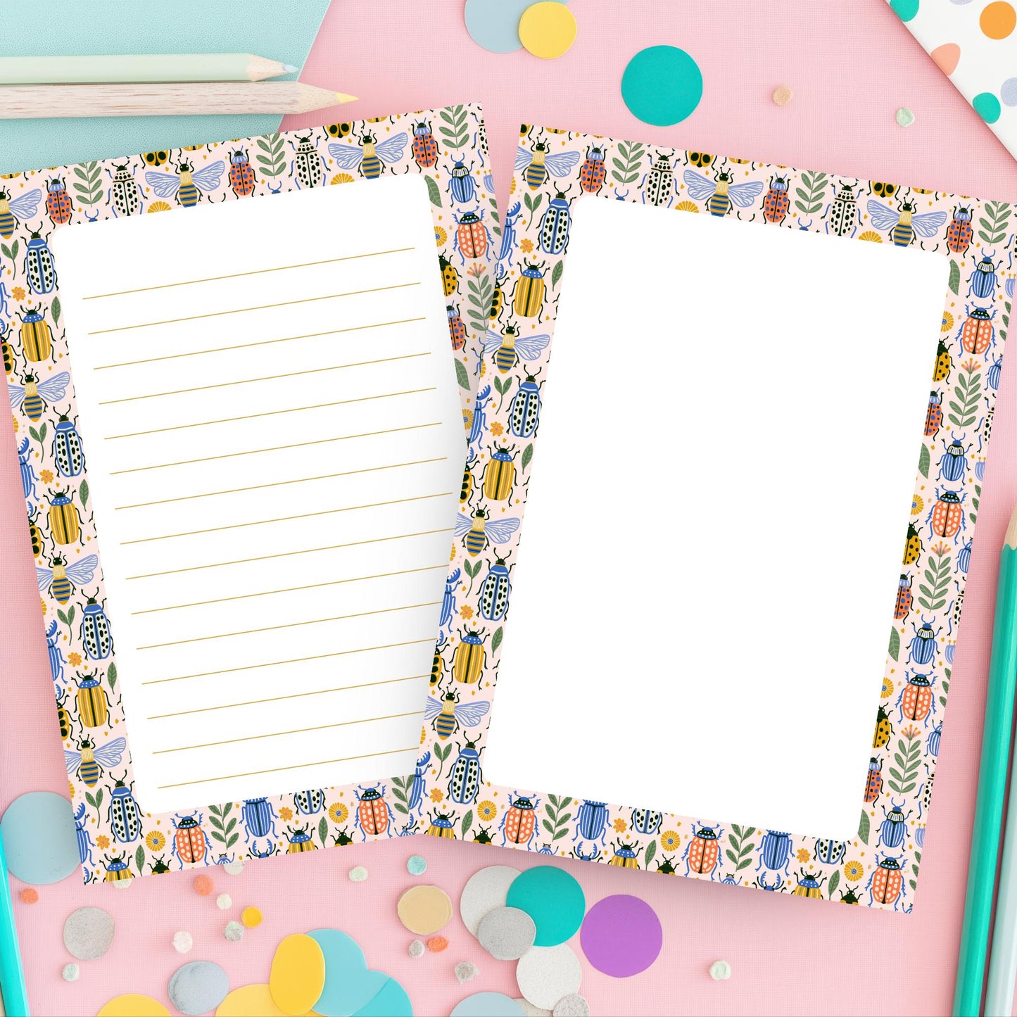 Botanical Insect Notepad – 50sheet Writing Pad Garden Theme by The Saltwater Press