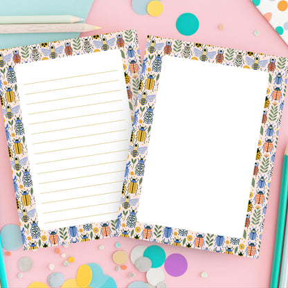 Botanical Insect Notepad – 50sheet Writing Pad Garden Theme by The Saltwater Press