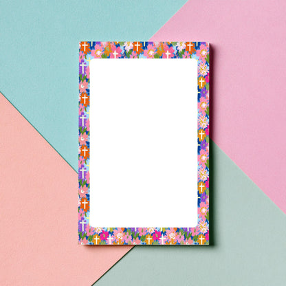 Christian Stationery Paper – Floral Border Faith Themed Writing Sheets by The Saltwater Press