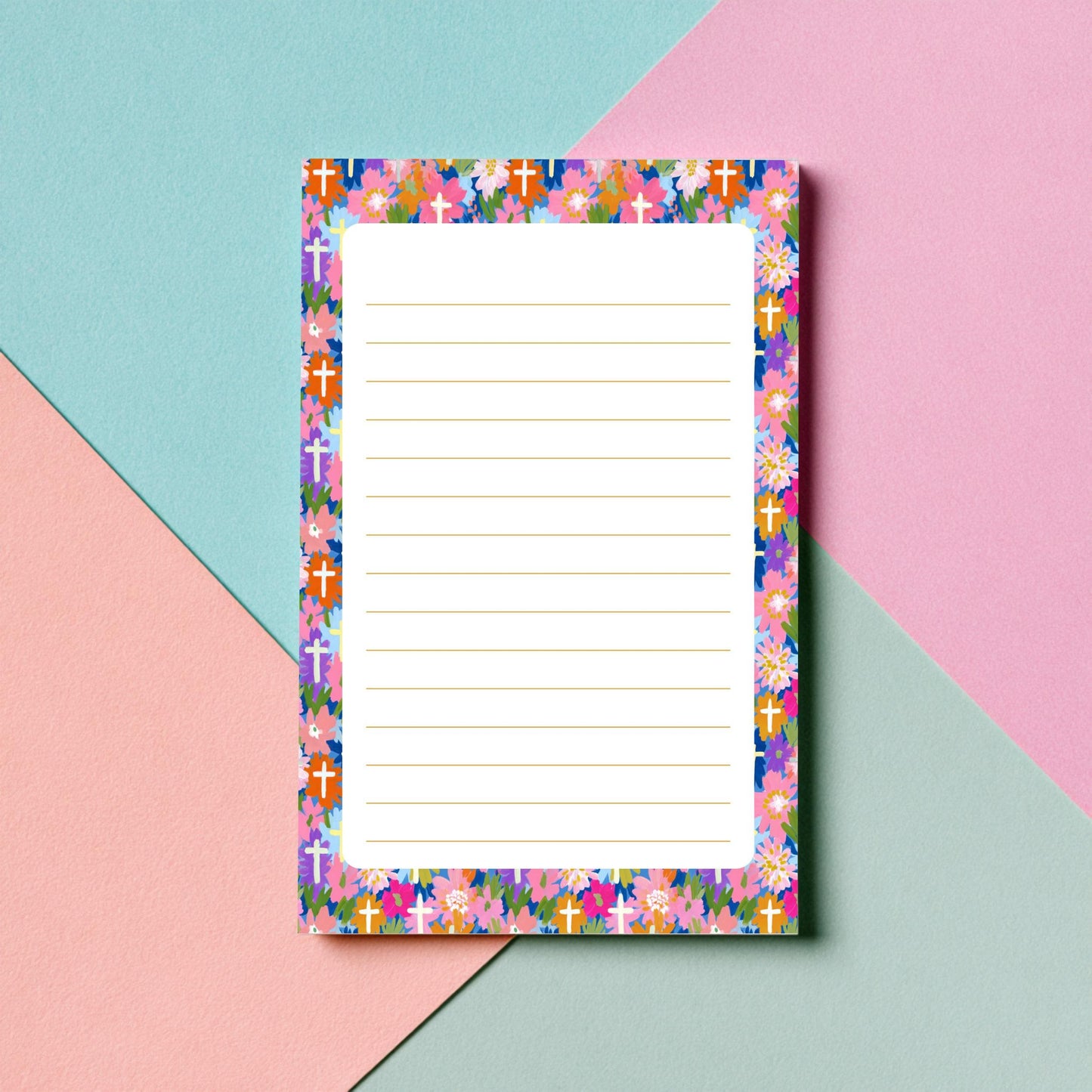 Christian Stationery Paper – Floral Border Faith Themed Writing Sheets by The Saltwater Press