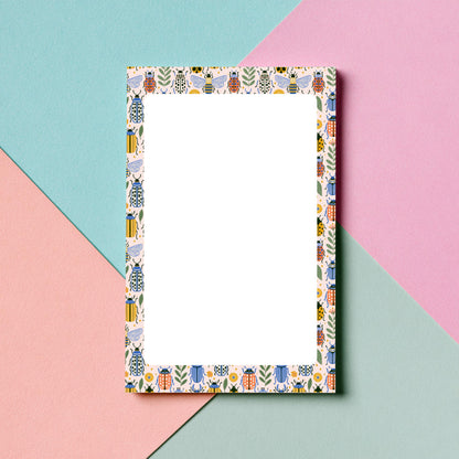 Botanical Insect Notepad – 50sheet Writing Pad Garden Theme by The Saltwater Press