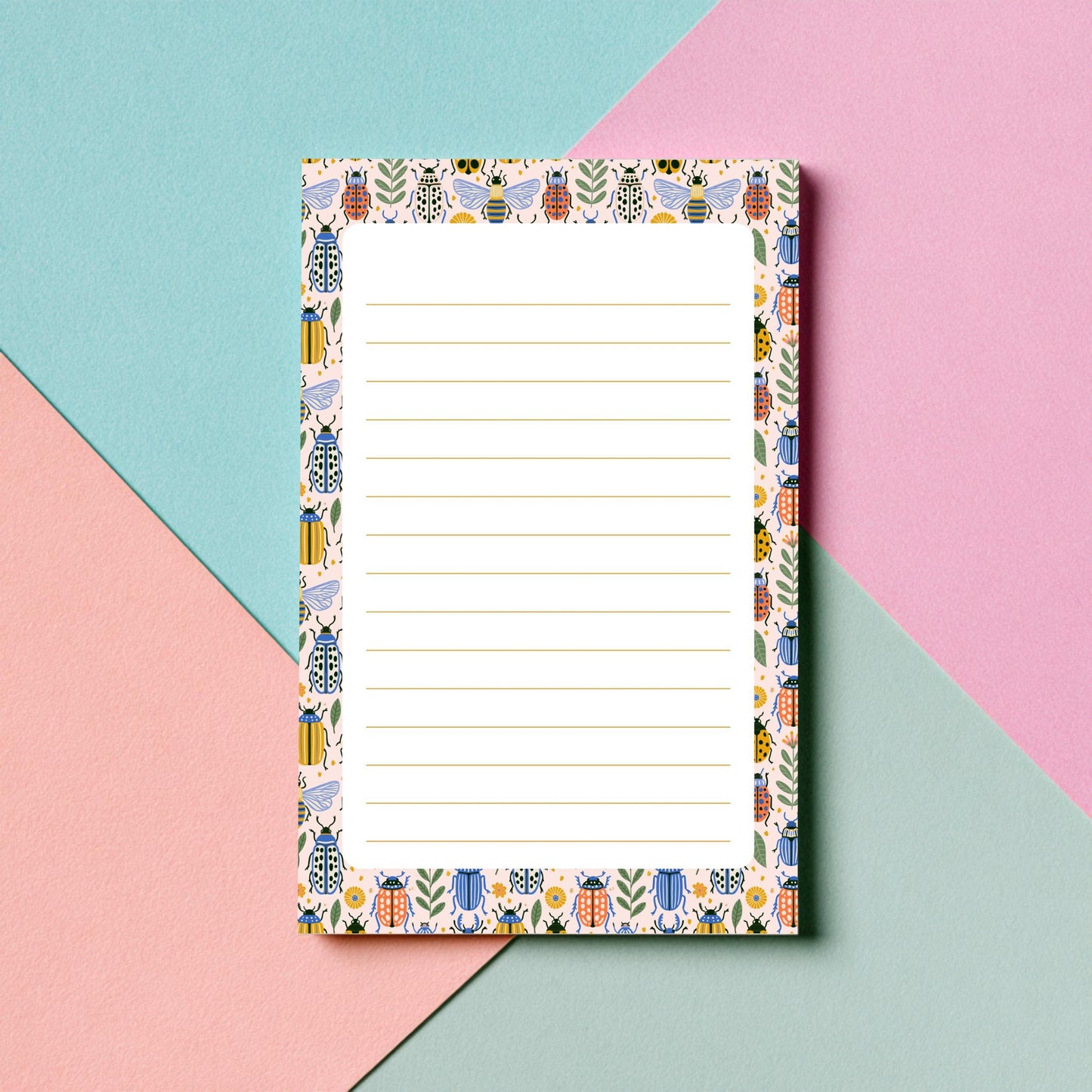 Botanical Insect Notepad – 50sheet Writing Pad Garden Theme by The Saltwater Press