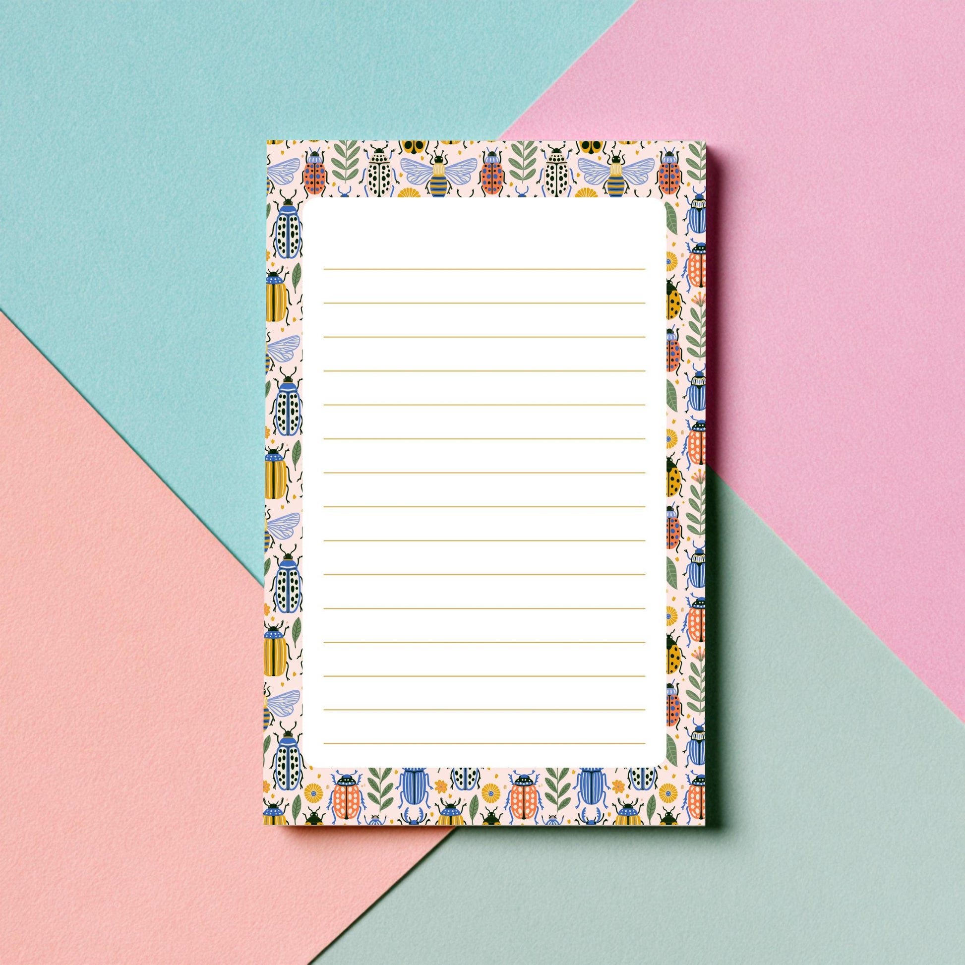 Botanical Insect Notepad – 50sheet Writing Pad Garden Theme by The Saltwater Press